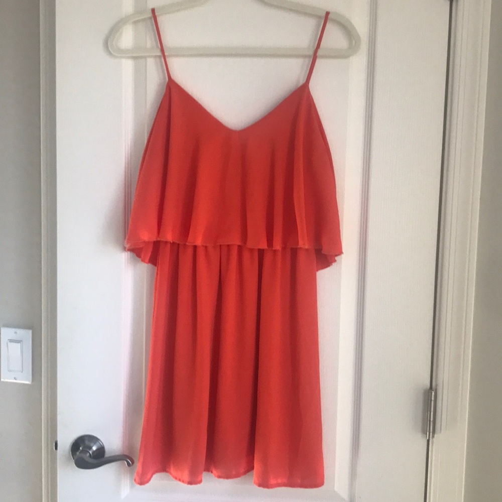 Orange ruffle dress